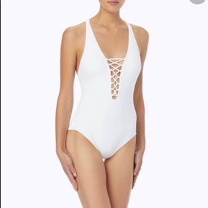 Michael Kors White One Piece Bathing Suit